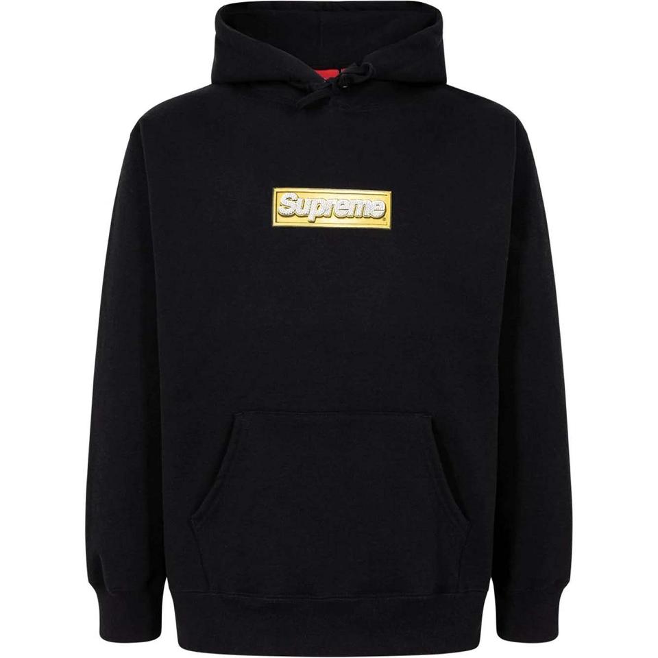 Bluzy Z Kapturem Supreme Bling Box Logo Czarne | PL489OR