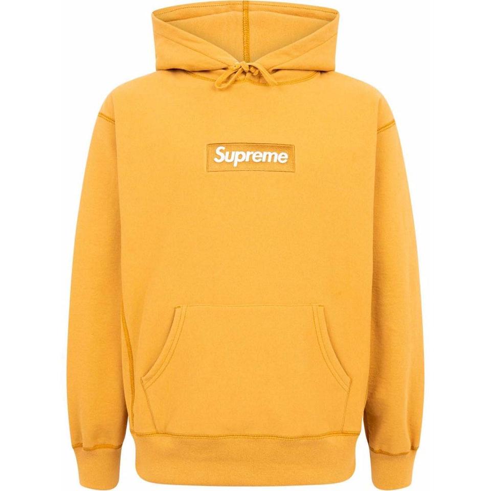 Bluzy Z Kapturem Supreme Box Logo Żółte | PL488IS