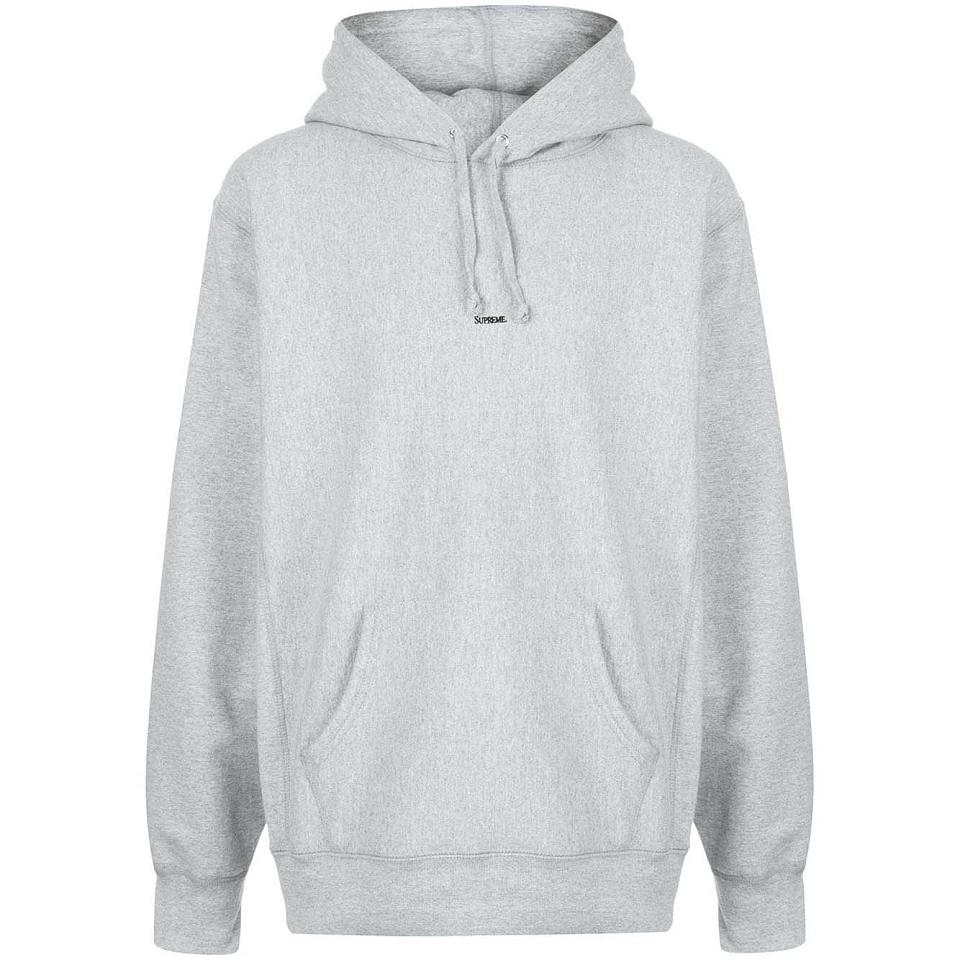 Bluzy Z Kapturem Supreme Gray Micro Logo Szare | PL481QZ