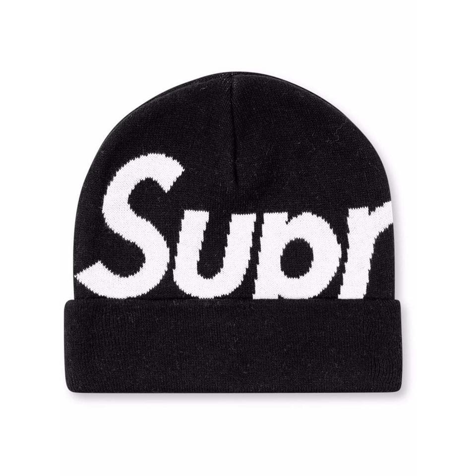 Czapki Supreme Big Logo Beanie Czarne | PL111XF