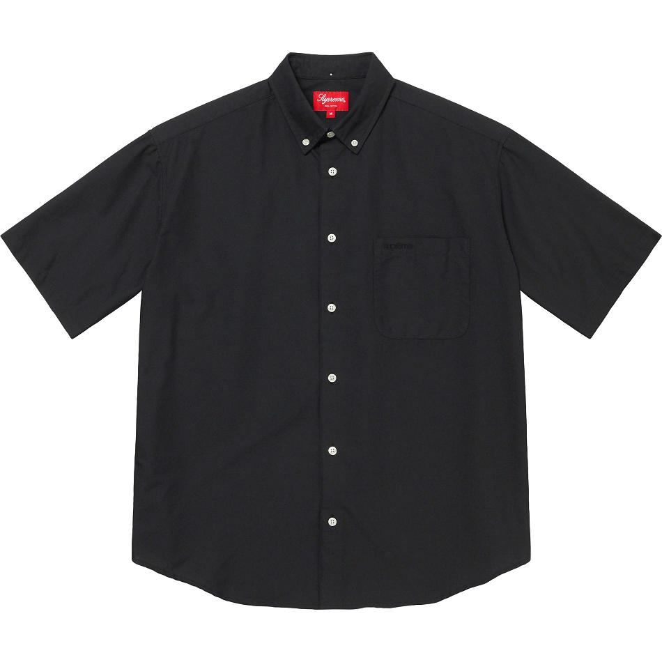 Koszule Supreme Loose Fit S/S Oxford Czarne | PL384IS