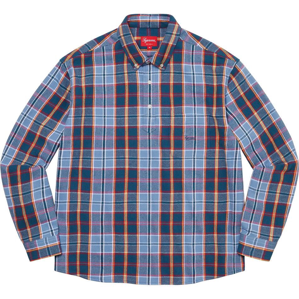 Koszule Supreme Pullover Plaid Flannel Niebieskie | PL380RW