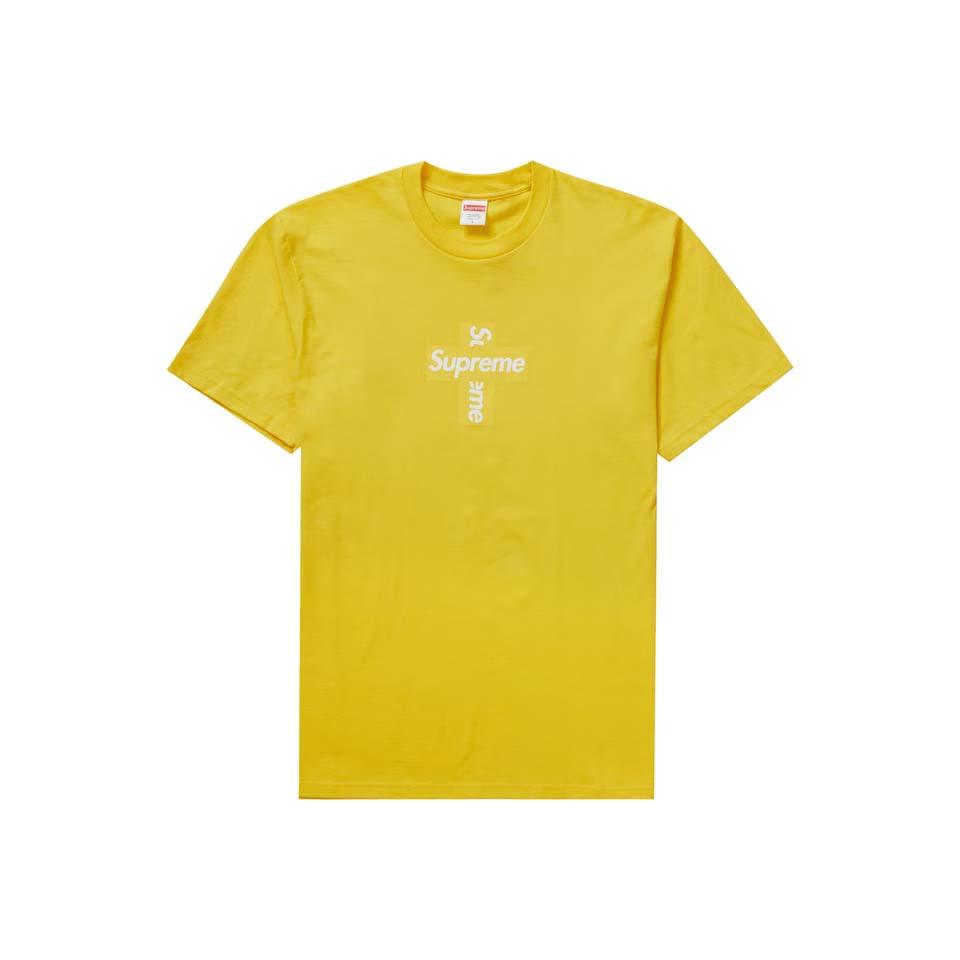 Koszulki Supreme Cross Box Logo Żółte | PL201UT