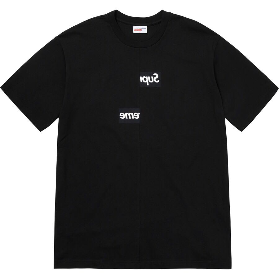 Koszulki Supreme x CDG Split Box Logo Czarne | PL194MA