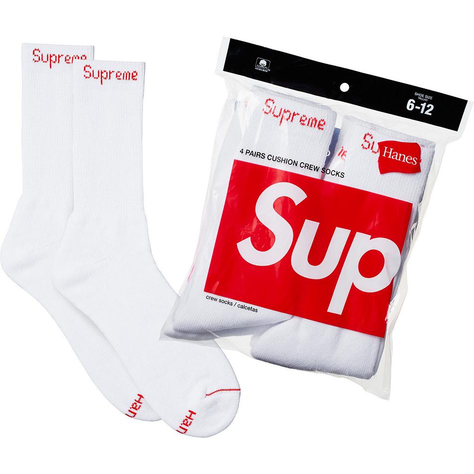 Skarpety Supreme Hanes® Crew Socks (4 Pack) Białe | PL104FM