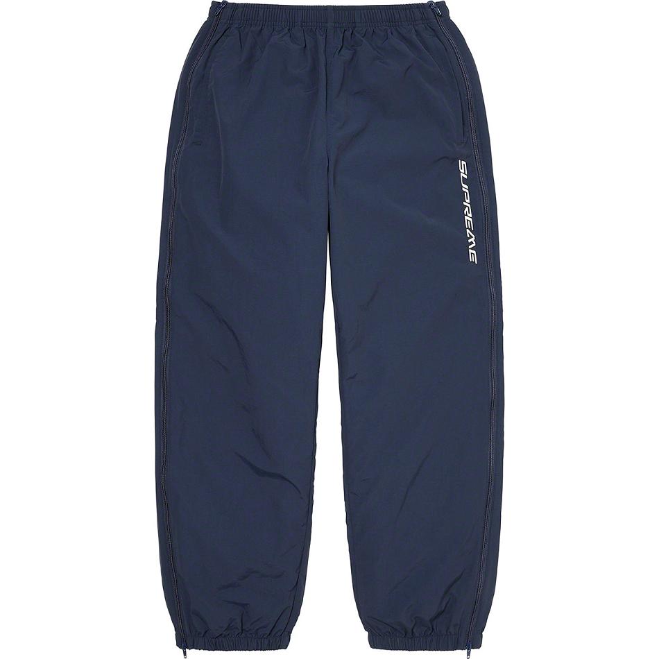 Spodnie Supreme Full Zip Baggy Warm Up Pant Granatowe | PL430WY