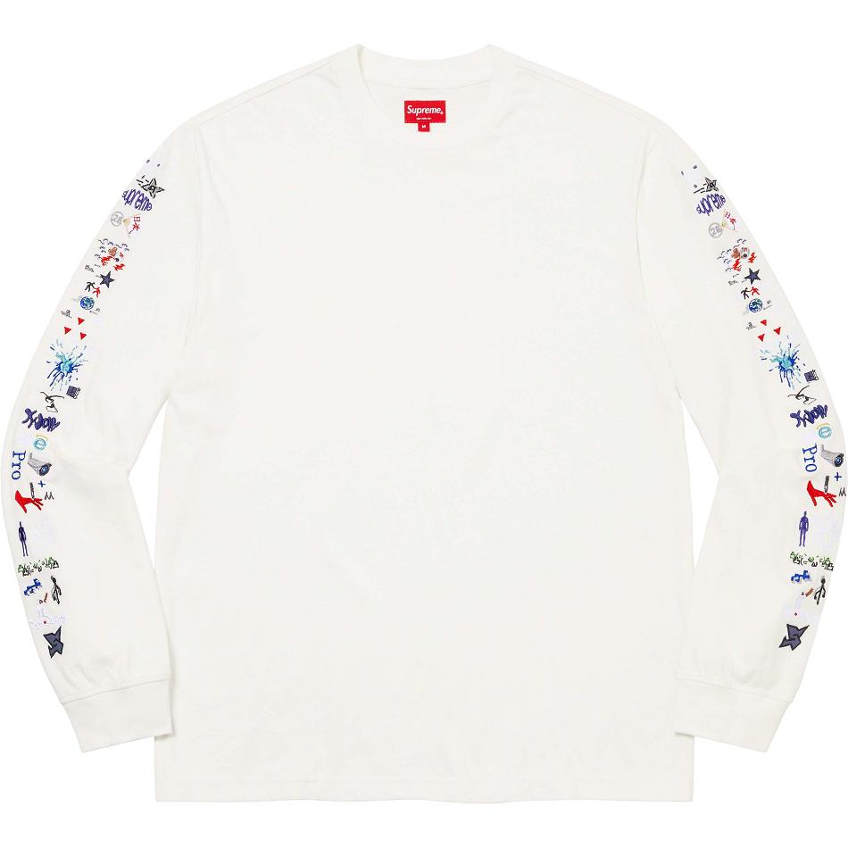 Swetry Supreme AOI Icons L/S Top Białe | PL315JJ