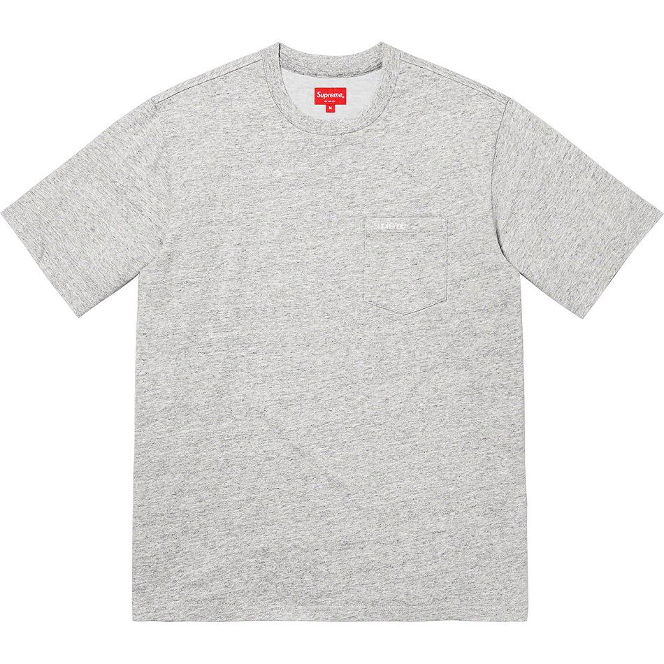 Swetry Supreme S/S Pocket Tee Szare | PL319XF