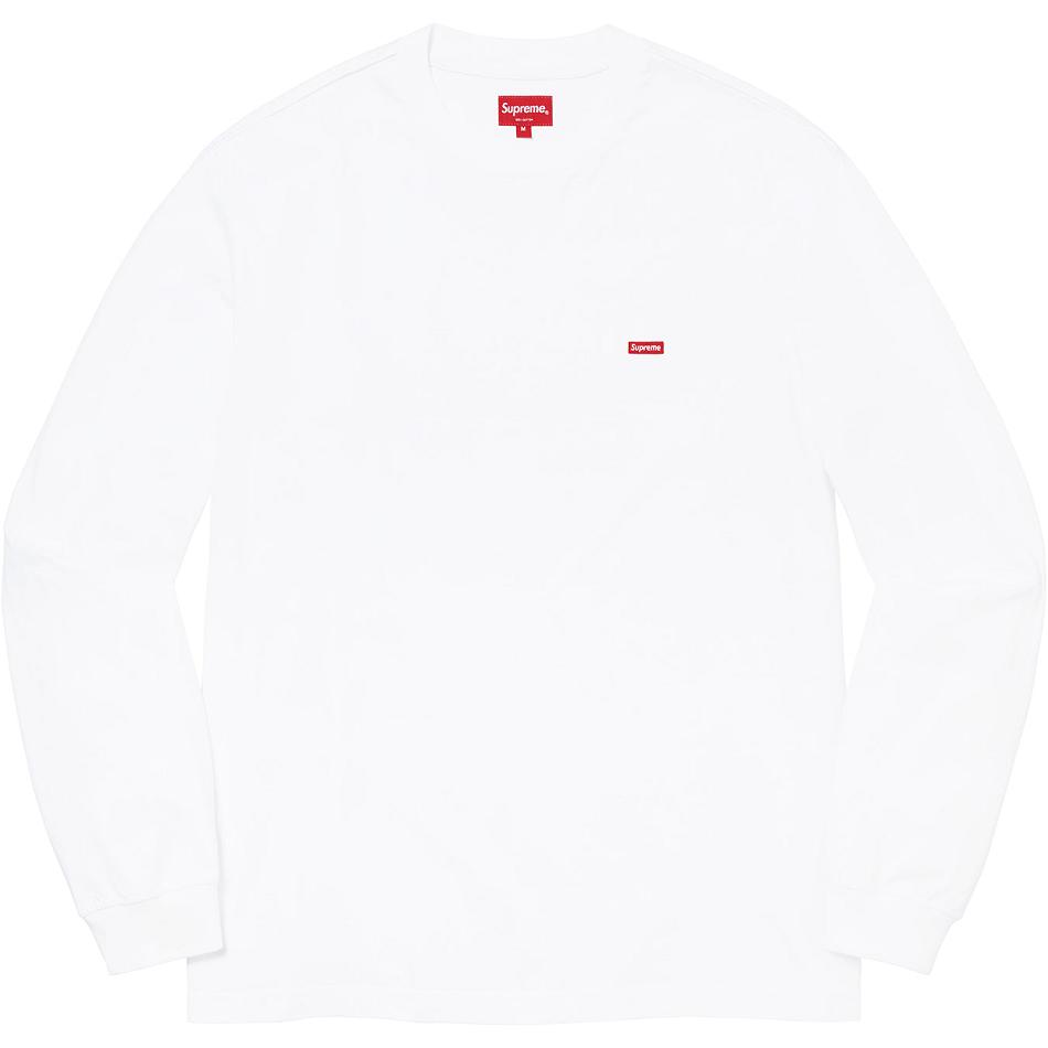 Swetry Supreme Small Box L/S Tee Białe | PL347VD