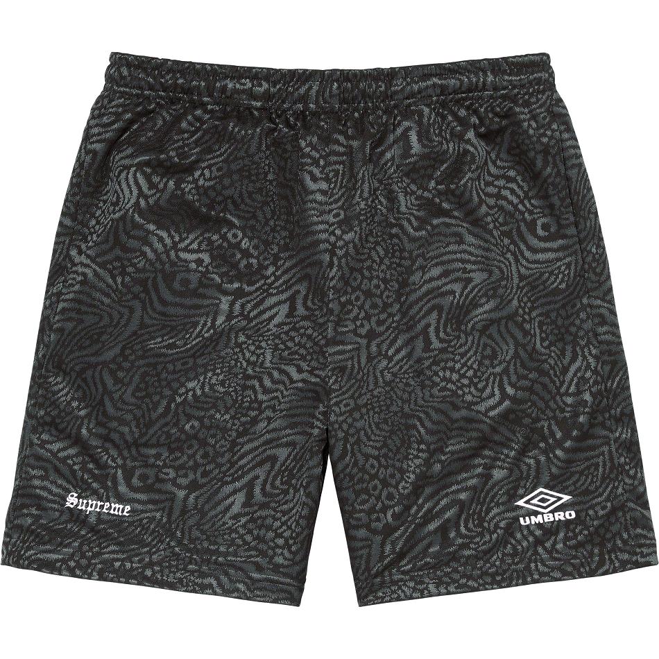 Szorty Supreme Jacquard Animal Print Soccer Czarne | PL361AP