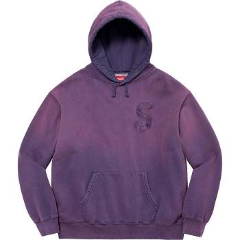 Bluzy Supreme Overdyed S Logo Zakapturzony Fioletowe | PL276RW