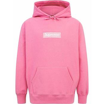 Bluzy Z Kapturem Supreme Box Logo Różowe | PL487UT