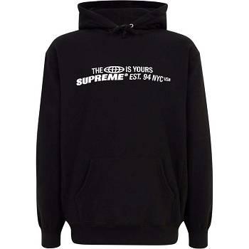 Bluzy Z Kapturem Supreme The World Is Yours Printed Czarne | PL463OR