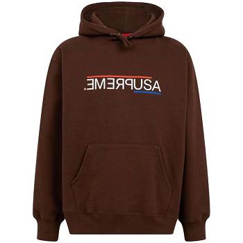 Bluzy Z Kapturem Supreme USA Brązowe | PL462IS