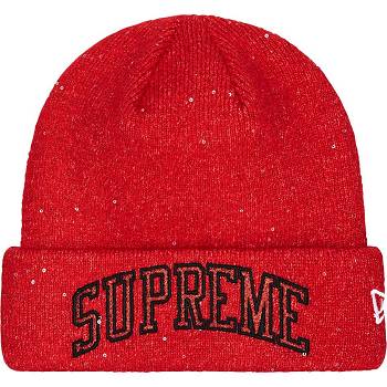 Czapki Supreme New Era® Metallic Arc Beanie Czerwone | PL144WY