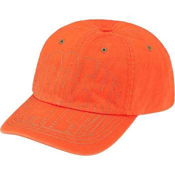 Czapki Supreme Visor Stitch 6-Panel Pomarańczowe | PL127AP