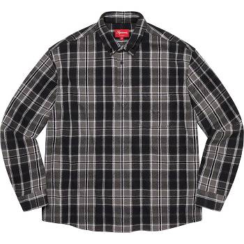 Koszule Supreme Pullover Plaid Flannel Czarne | PL379EX