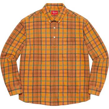 Koszule Supreme Pullover Plaid Flannel Złote | PL377QZ