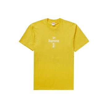 Koszulki Supreme Cross Box Logo Żółte | PL201UT