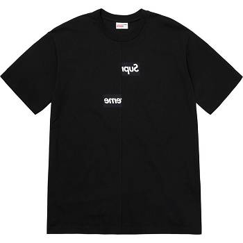 Koszulki Supreme x CDG Split Box Logo Czarne | PL194MA