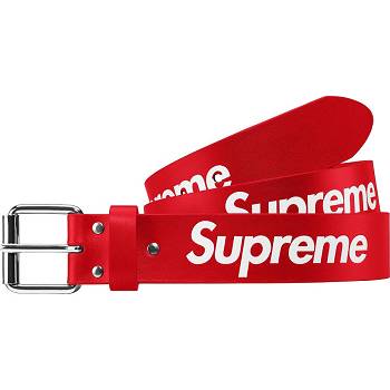 Paski Supreme Repeat Skórzane Belt Czerwone | PL163XF