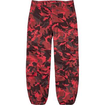 Spodnie Supreme Cargo Pant Czerwone Camo | PL394KI