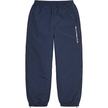 Spodnie Supreme Full Zip Baggy Warm Up Pant Granatowe | PL430WY