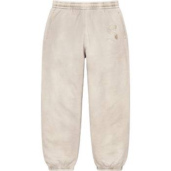 Spodnie Supreme Overdyed S Logo Sweatpant Beżowe | PL402MA