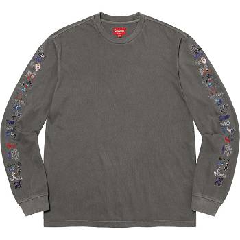 Swetry Supreme AOI Icons L/S Top Czarne | PL312FM