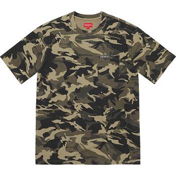 Swetry Supreme S/S Pocket Tee Oliwkowe Camo | PL323NB