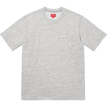 Swetry Supreme S/S Pocket Tee Szare | PL319XF