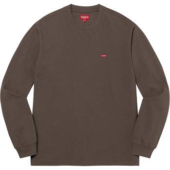 Swetry Supreme Small Box L/S Tee Brązowe | PL341JJ